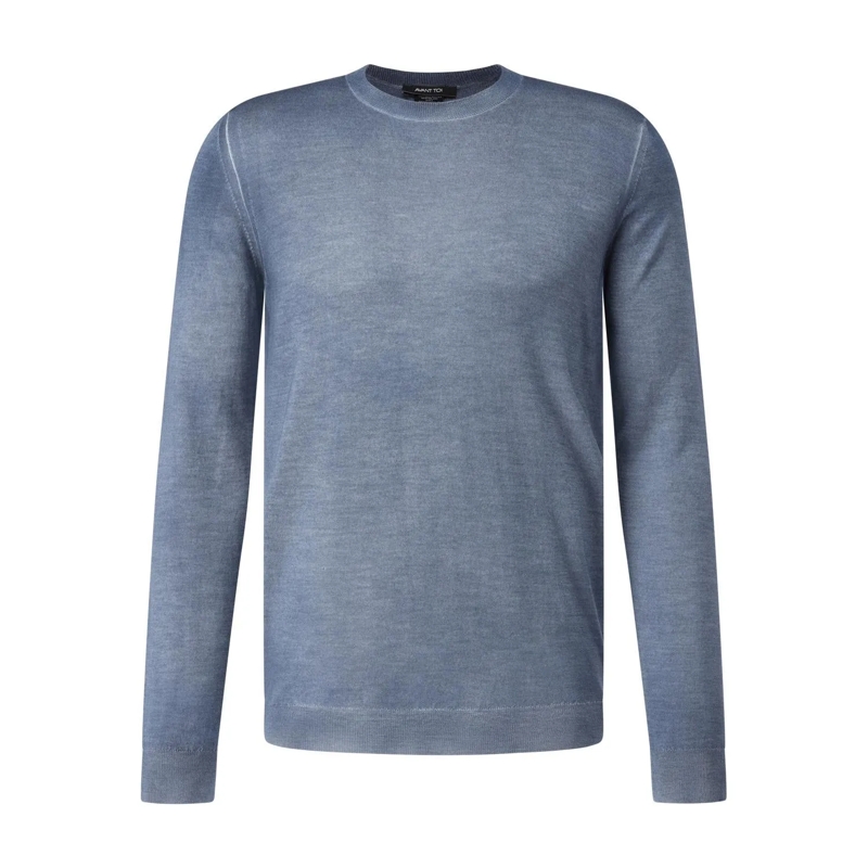 CALIBAN Pullover Pullover aus Kaschmir-Seiden-Mix blau