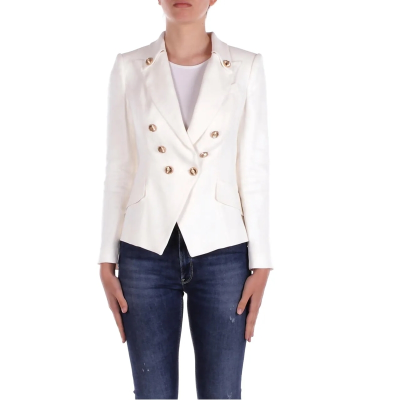 Elisabetta Franchi Veste de transition Jackets Ivory weiß