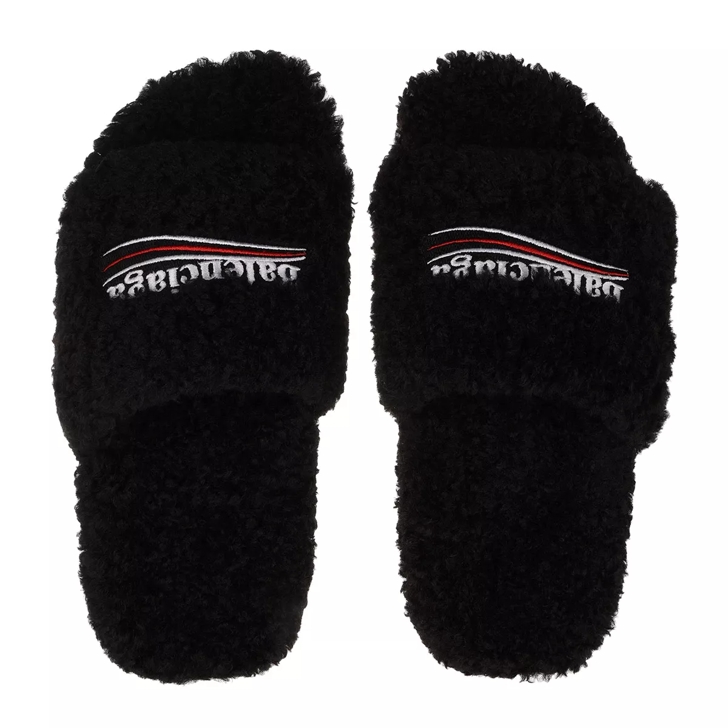Black balenciaga slides sales