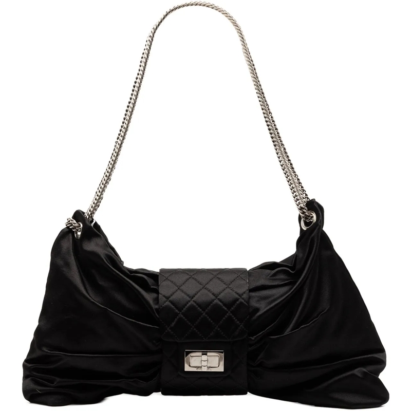 Chanel Shopper Medium Satin Bow Mademoiselle Shoulder Bag schwarz