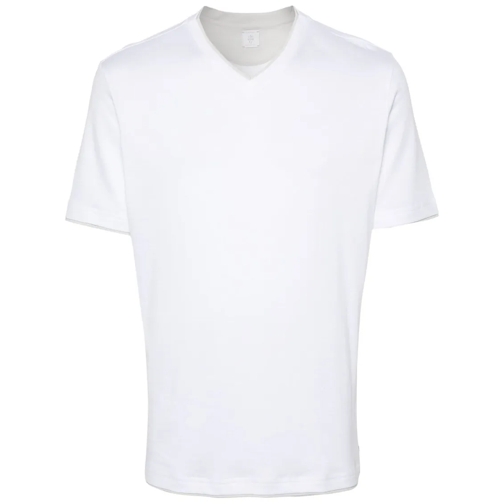 Eleventy Layered-Detail White Cotton T-Shirt White T-Shirts