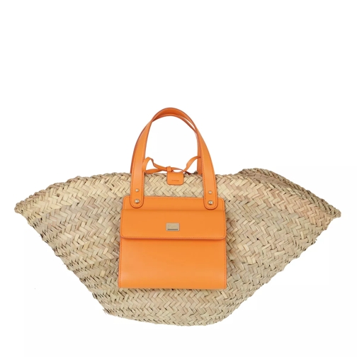 Dolce&Gabbana Raffia Kendra Bucket Bag Orange Basket Bag