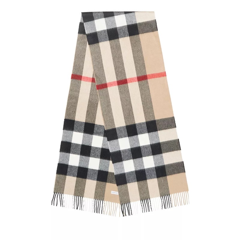 Burberry Écharpe en cachemire Half Mega Checked Scarf Beige