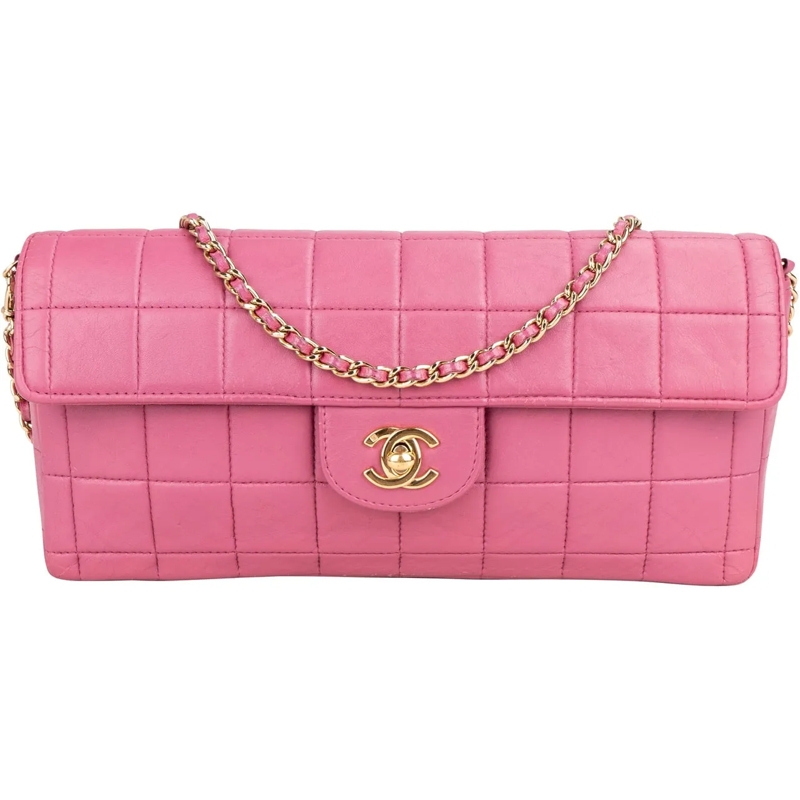 Chanel Tote Chanel Quilted Lambskin 24K Gold Chocolate Bar Sin rot