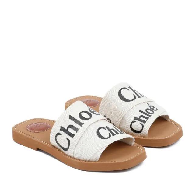 Chloé Sandalen & Sandaletten - White Woody Open-Toe Sandals - Gr. 36 (EU) - in Weiß - für Damen