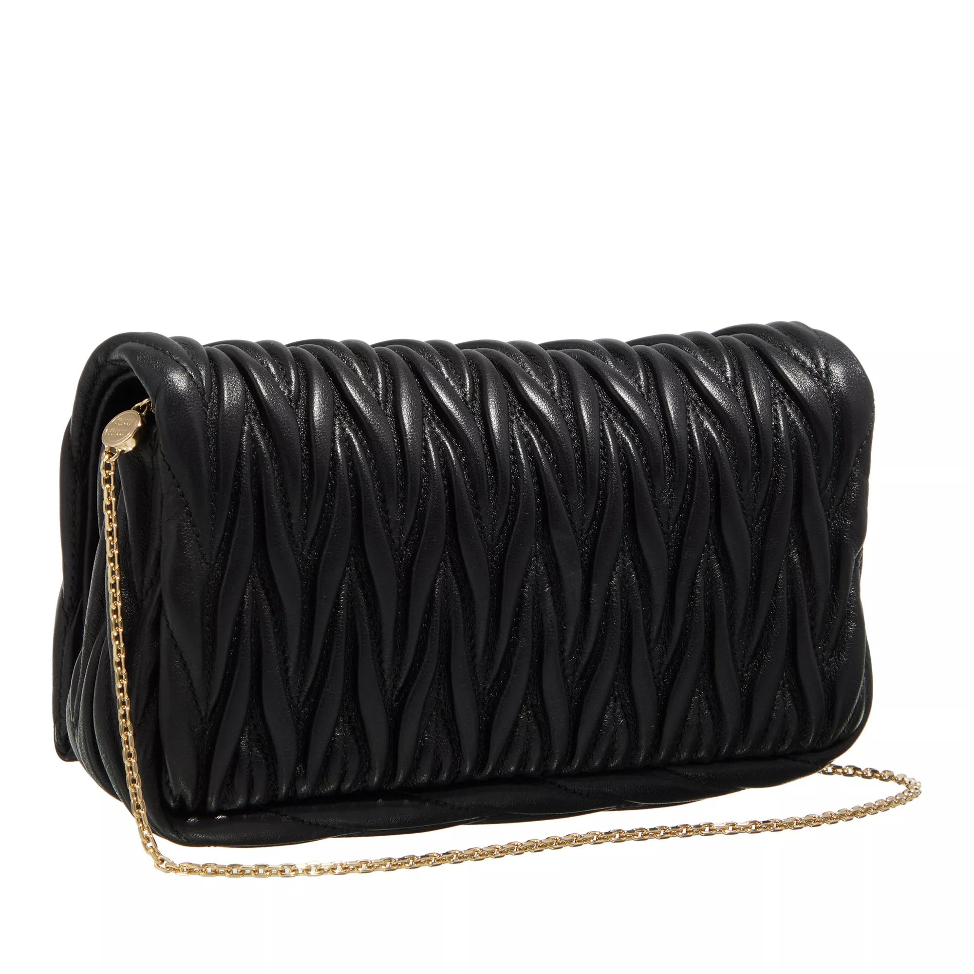 Miu Crossbody bags Mini Bag In Matelassé Nappa Leather in zwart