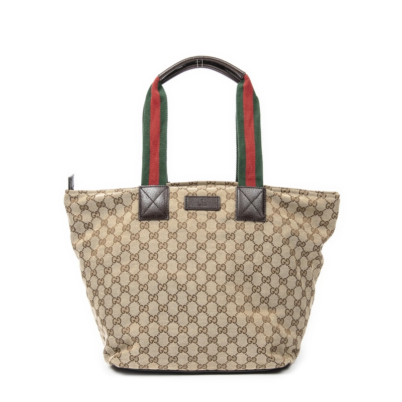 Gucci Crossbody Bag Large Web Shopping Tote braun