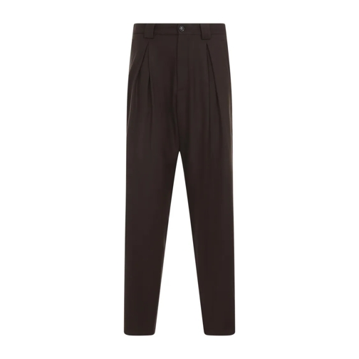 Giorgio Armani  Brown Virgin Wool Trousers Brown