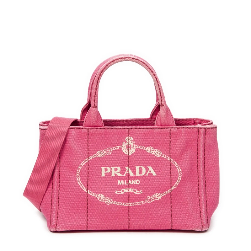Prada Crossbody Bag Small Canapa Tote fuschsia
