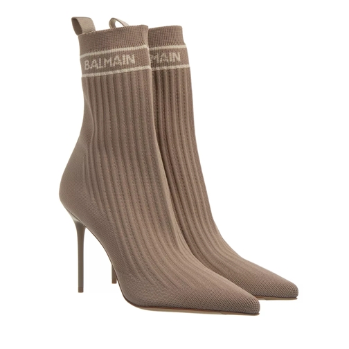 Balmain Skye stretch mesh ankle boots Sand Stiefelette