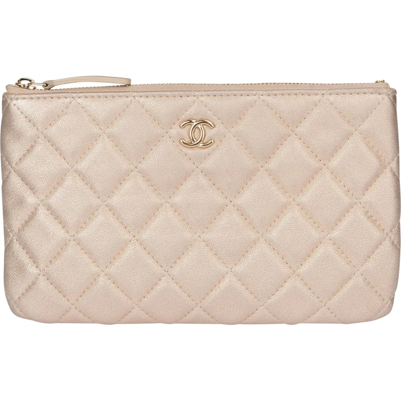 Chanel Schultertasche Chanel Golden Quilted Lambskin Clutch mehrfarbig