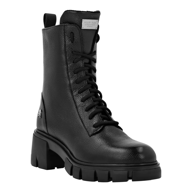 Philipp Plein Schnürstiefel Stiefel Niedrig Flach schwarz