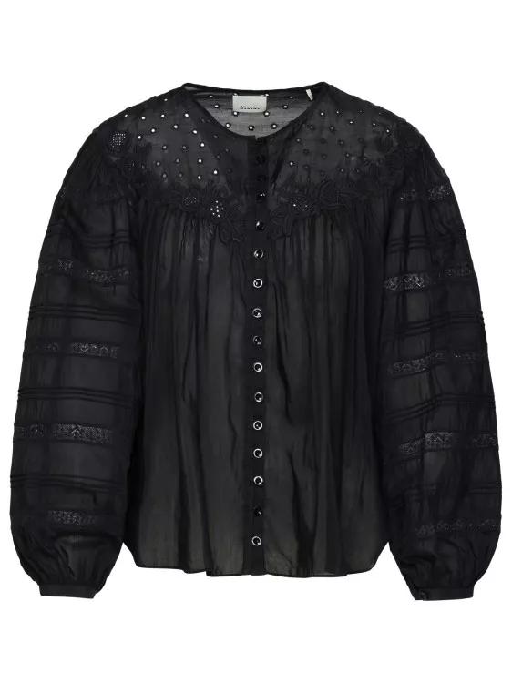 Isabel Marant - Black Cotton Blend Blouse - Größe 38 - black