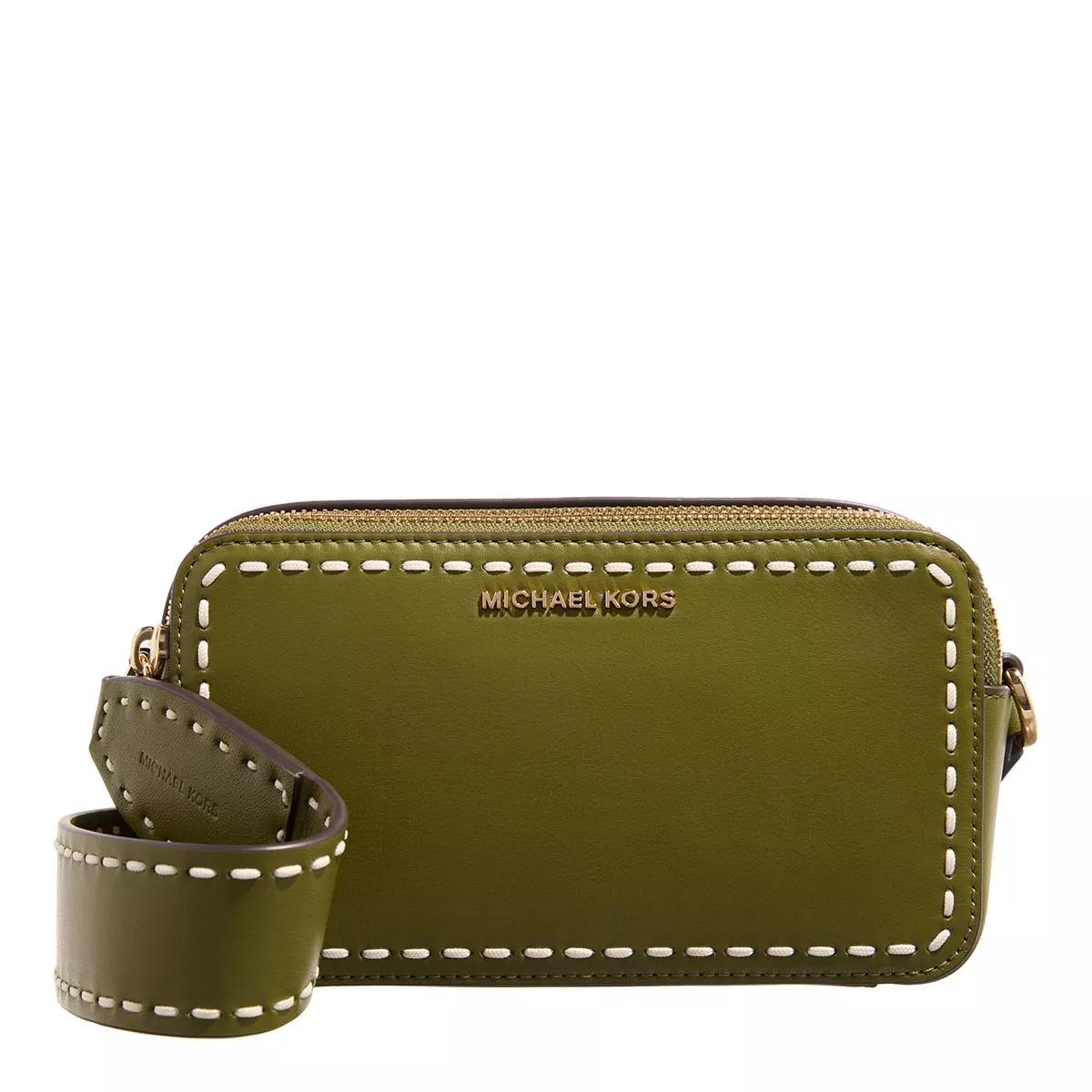 Michael Kors Sm Dbl Zp Camra Xbody Smokey Olive | Crossbody Bag