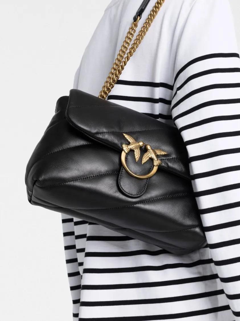 pinko Hobo bags Shoulder Bag With Logo in zwart