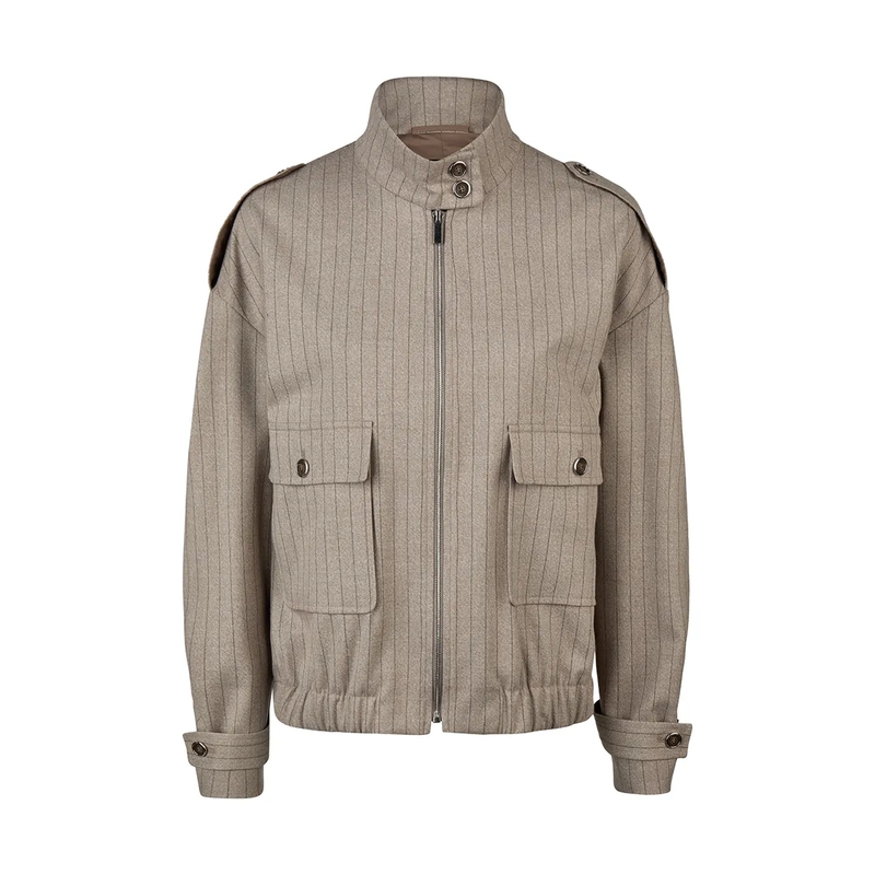 Marc Aurel Blouson Jacke- Aufgesteppte Taschen- Schulterriegel und beige