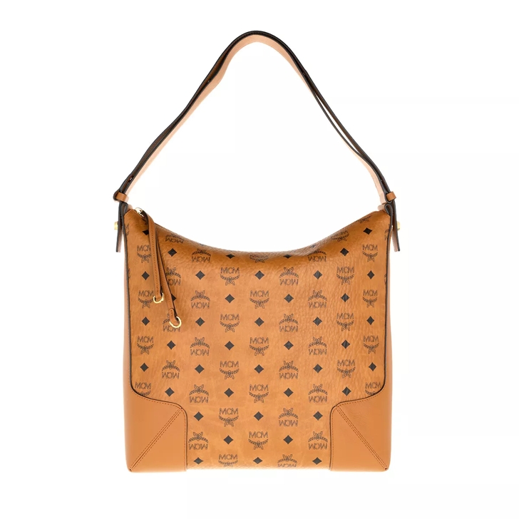 MCM Klara Visetos Hobo Large Cognac Hobo Bag