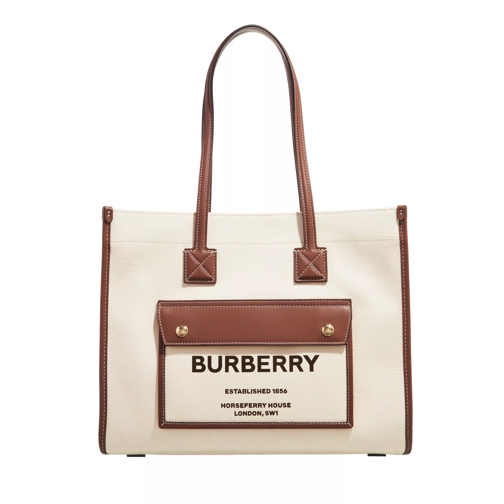 Burberry Small Freya Tote Bag Natural/Tan Rymlig shoppingväska