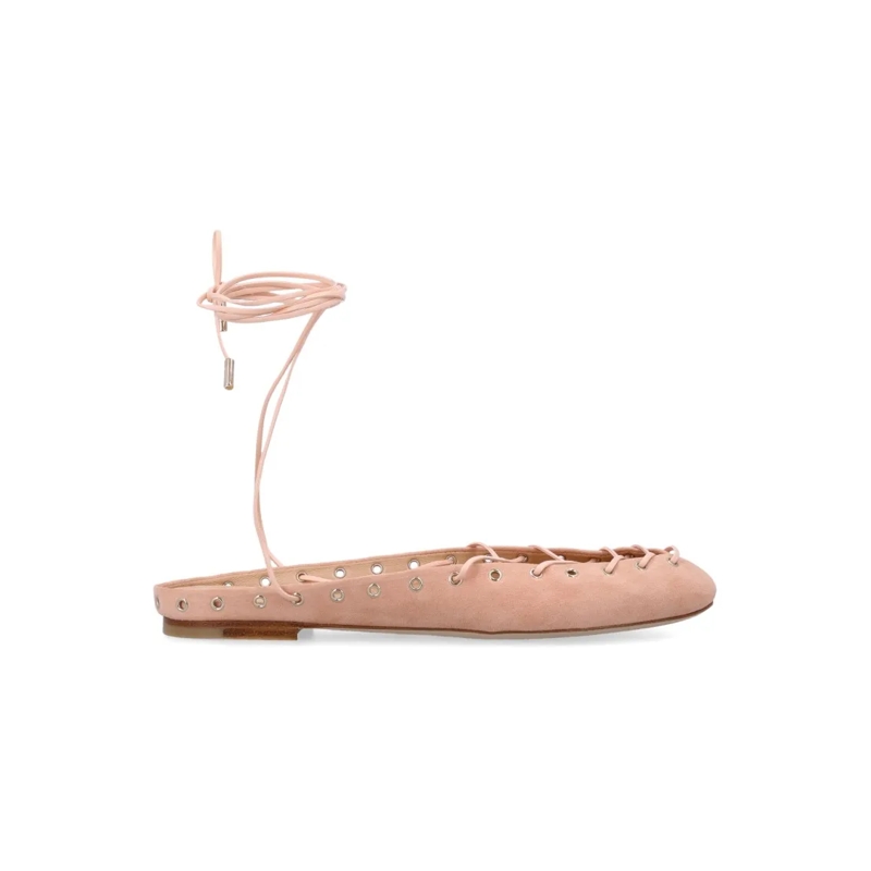 Chloé Ballerines Peachy Pink Ghillies Ballerinas With Corset-Inspir Pink