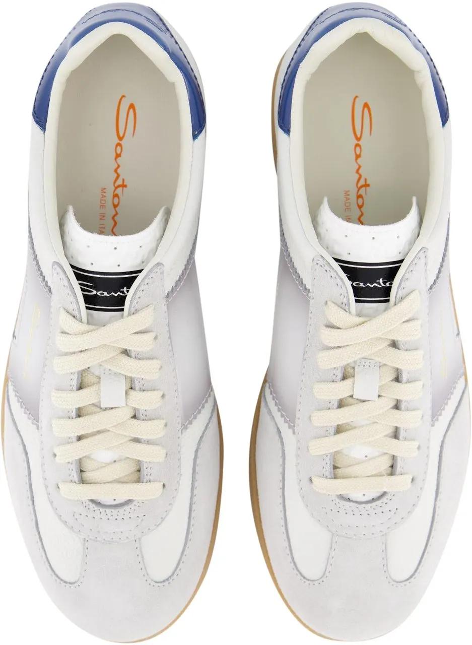 Thumbnail - Santoni Low-Top Sneaker - Heren DBS Olympic Sneaker Wit/Grijs - Gr. UK_7 - in Weiß - für Damen