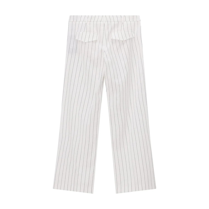 windsor.  Gestreifte Hose aus Leinenmix weiß(Image 2)
