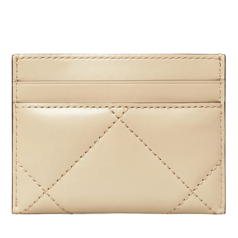 Tory Burch Kartenhalter Kira Diamond Quilt Card Case Light Stone(Image 2)