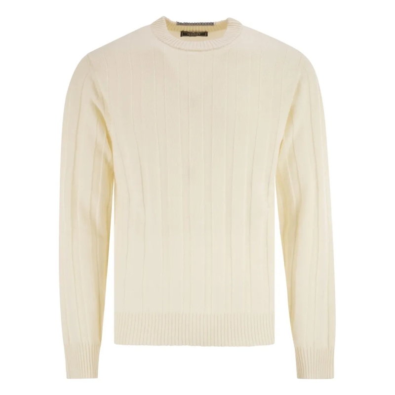 Peserico Trui Wool And Cashmere Ribbed Jumper Neutrals