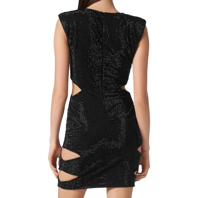 Philipp Plein Abendkleid Cocktailkleid Mit Schmucksteinen schwarz(Image 2)