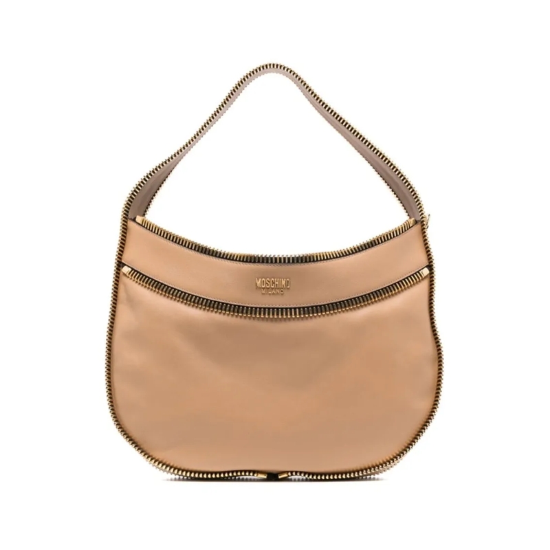 Moschino Sac à bandoulière Camel Brown Smooth Grain Calf Leather Bag Brown