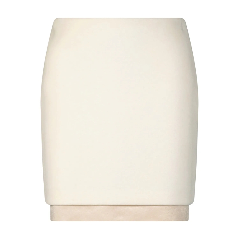 Jil Sander Midirok Minirock im Material-Mix Creme