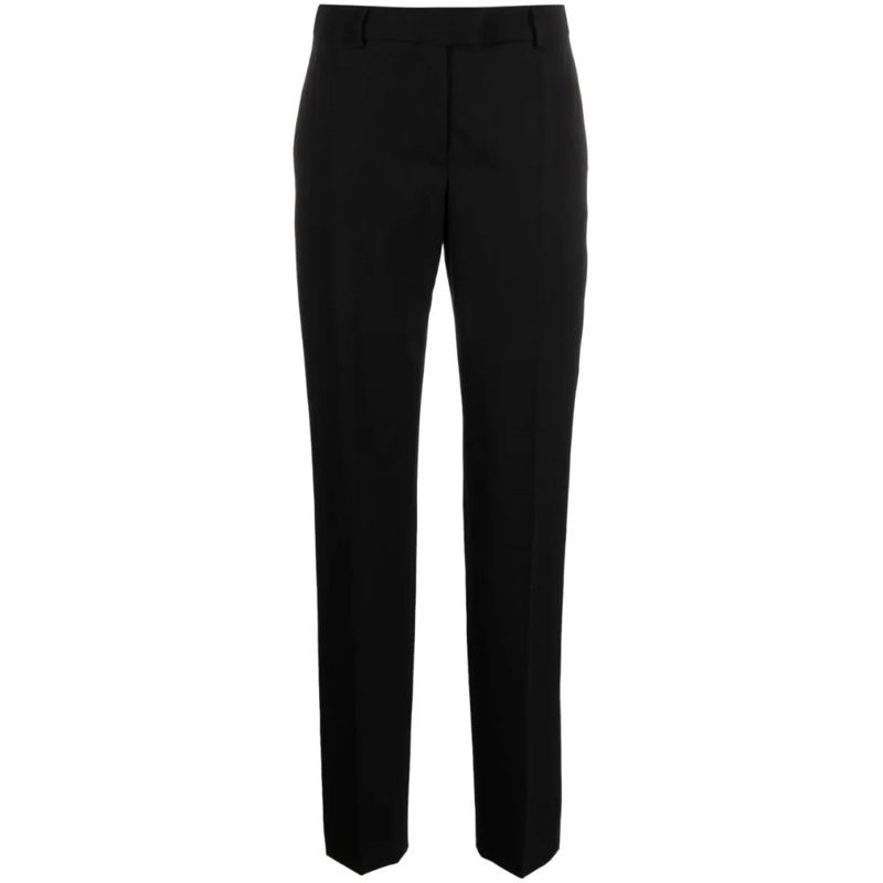 Moschino  High-Waisted Virgin Wool Tailored Trousers Black