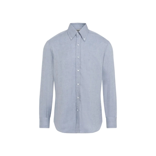 Brunello Cucinelli Light Blue Cotton Shirt Blue Hemden