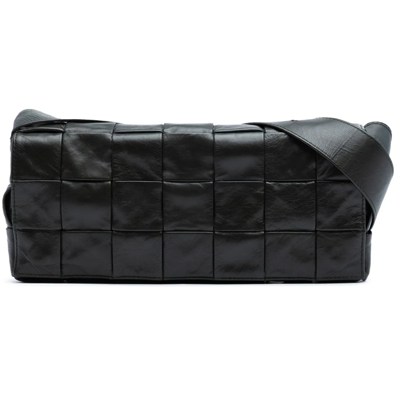 Bottega Veneta Schultertasche Stretch Paper Calfskin Intrecciato Cassette Crossb schwarz