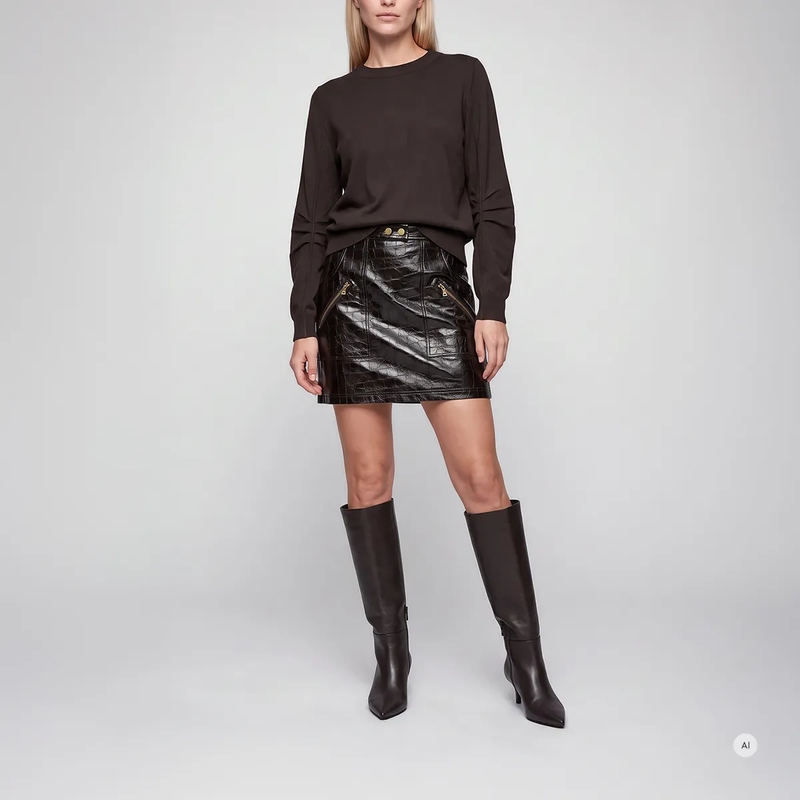 Marc Aurel Pullover Pullover mit Falten-Details braun(Image 2)