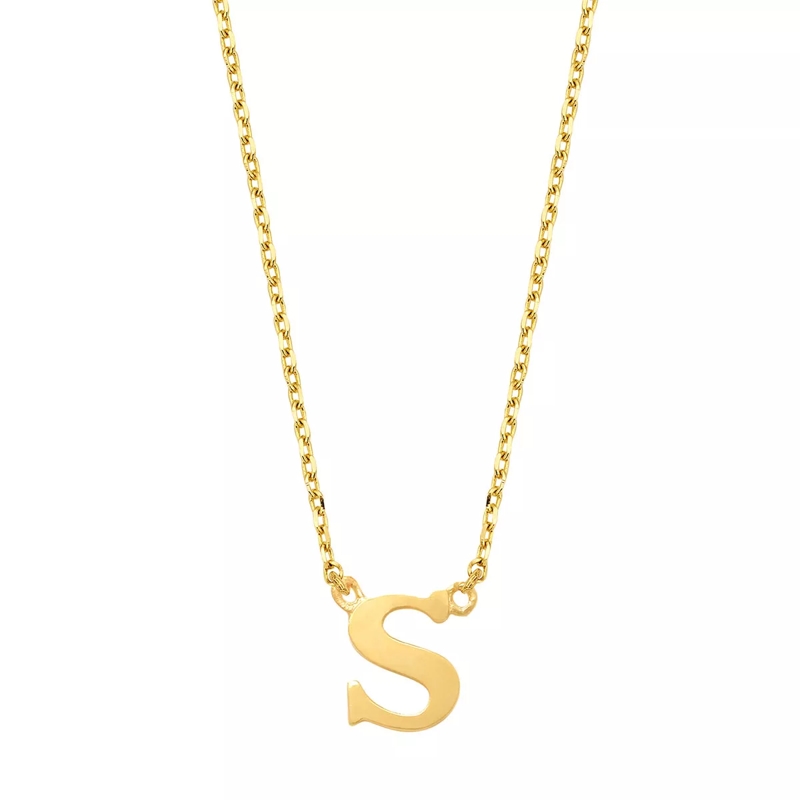 Isabel Bernard Collier moyen Le Marais Chloé 14 Karat Initial Necklace Letter S Gold