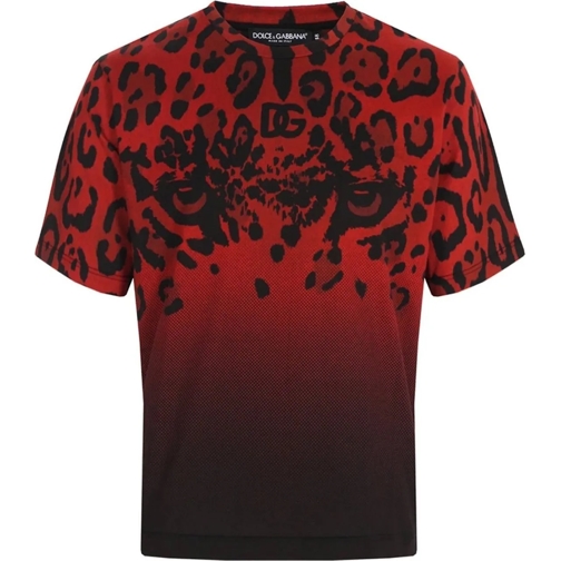 Dolce&Gabbana T-shirts Dolce & Gabbana Animalier T-shirt rot