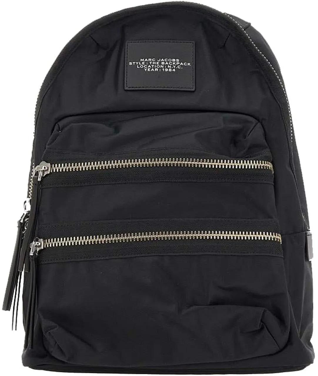Marc Jacobs Rugzakken Large Black Nylon Backpack With Leather Accents in zwart