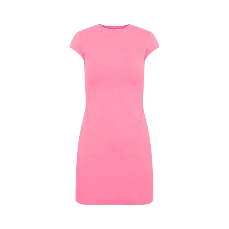 Victoria Beckham Minikleid Pink Cap Sleeve Fitted Mini Dress Pink