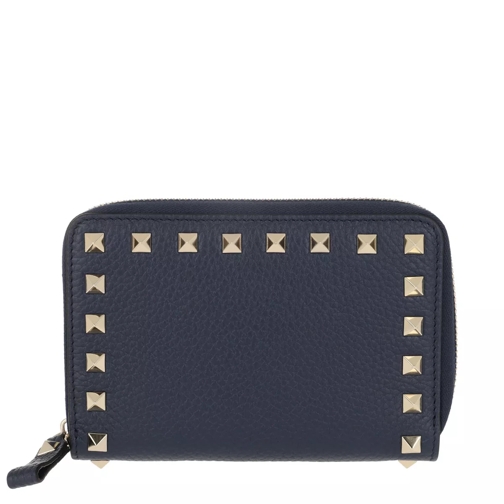 Valentino Garavani Zip-Around Wallet Leather Pure Blue Portemonnaie mit Zip-Around-Reißverschluss