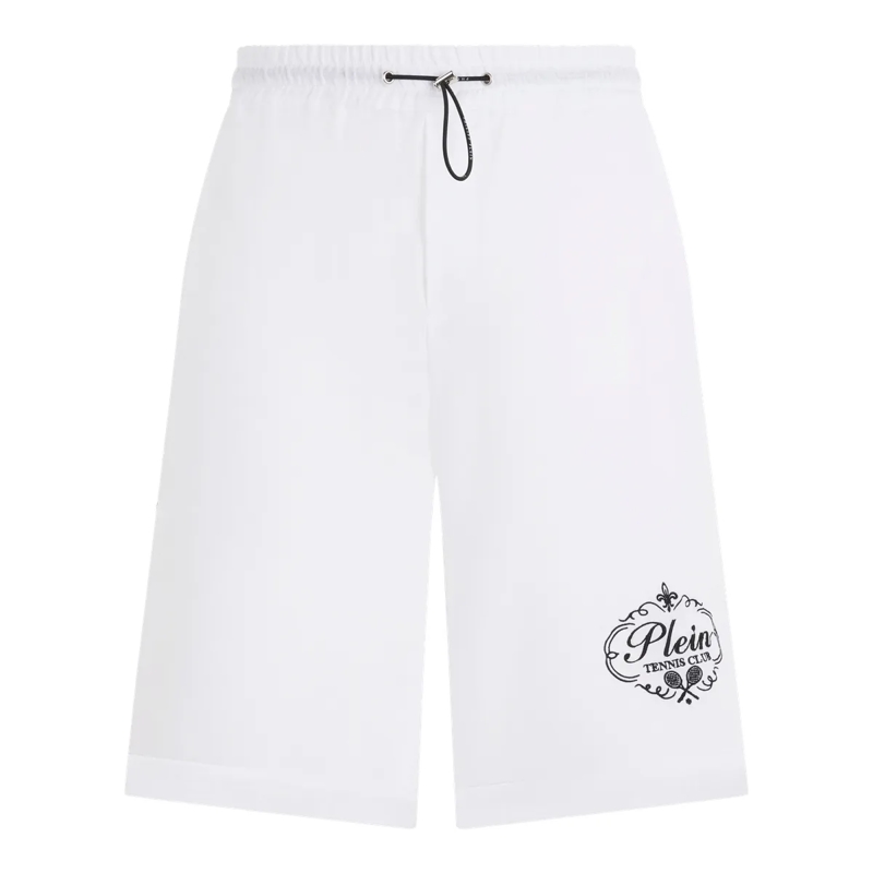 Philipp Plein Shorts Linen Drawstring Shorts Tennis Club weiss