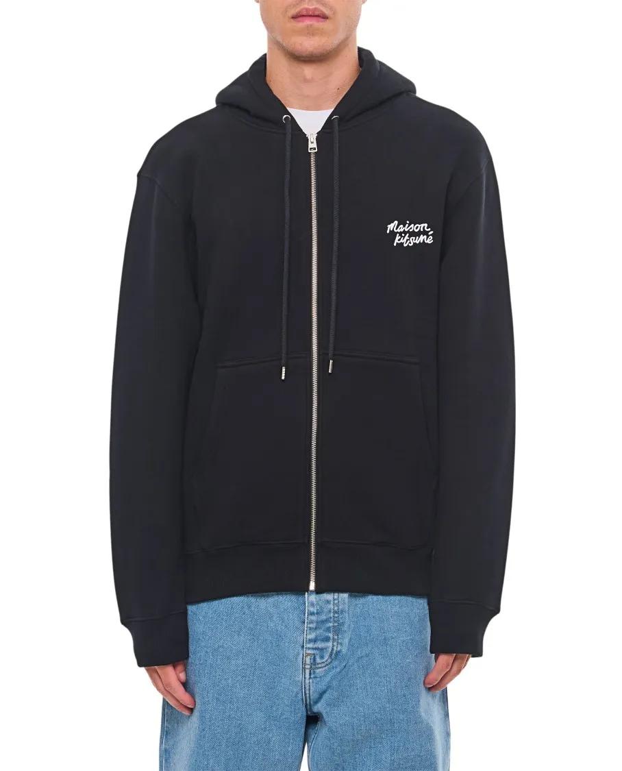 Maison Kitsune - Handwriting Comfort Zipped Hoodie - Größe M - schwarz