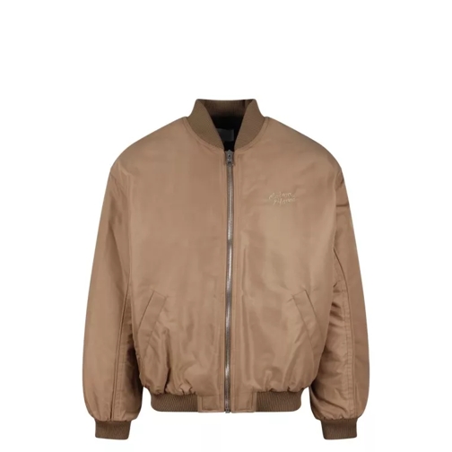 Maison Kitsune Embroidered Logo Bomber Jacket Brown 