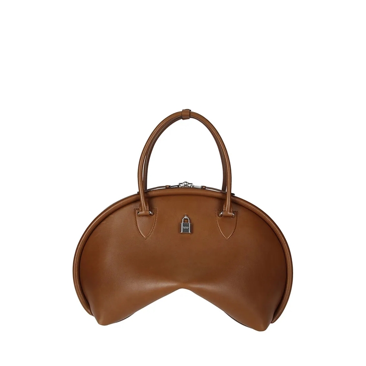 トートバッグ Acne Studios Curved Brown Handbag With Double Slider Zip Acne Studios Curved Brown Handbag With Double Slider Zip Bag