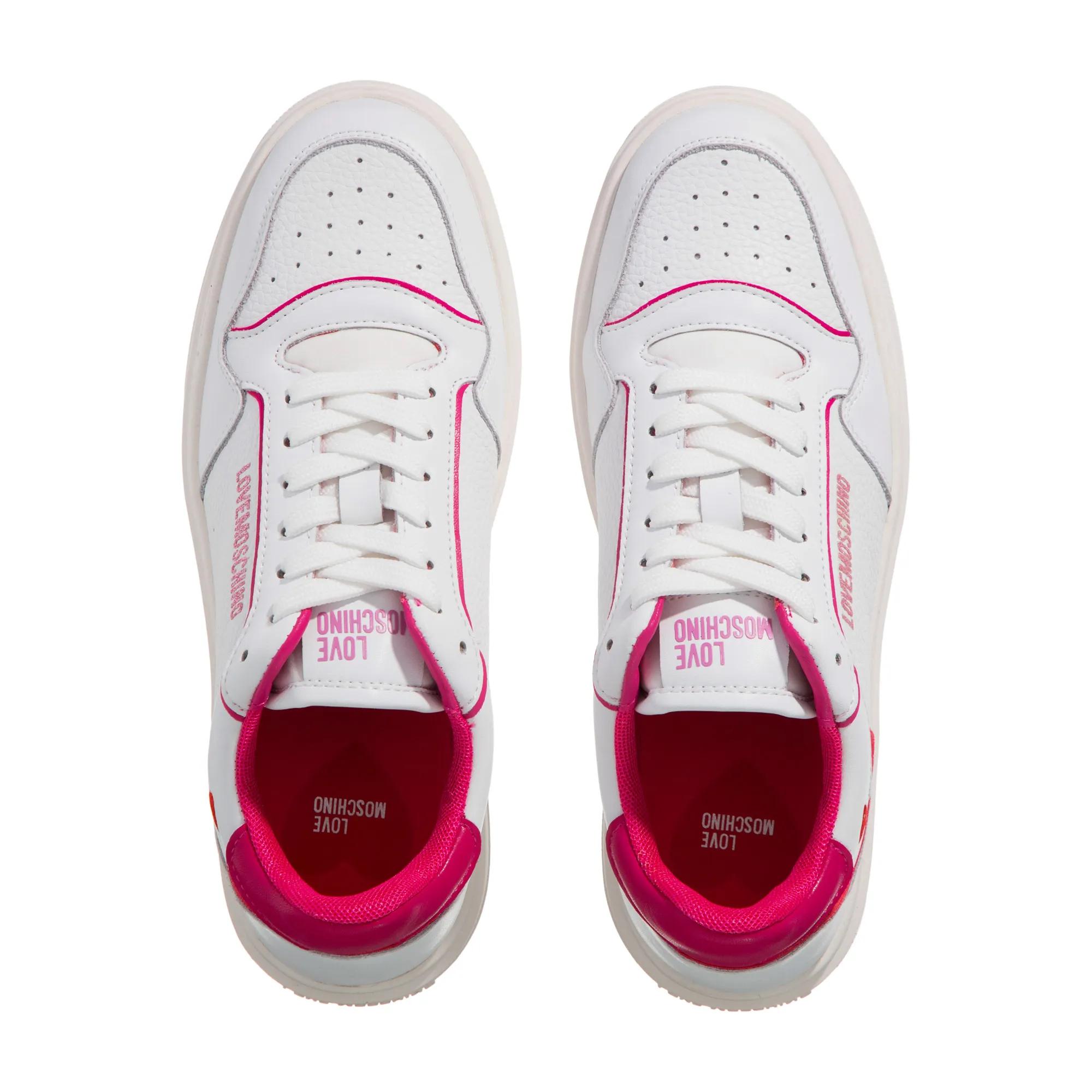 Love Moschino Bold Love Sneakers Donna Bianco Magenta Low Top Sneaker