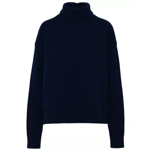 Jil Sander Sweater In Navy Cashmere Blend Blue 
