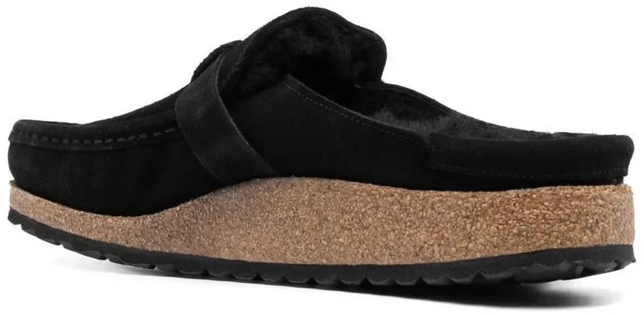 Thumbnail - Birkenstock Sandalen - Black Buckley Shearling Suede Slip-On Shoes - Gr. 38 (EU) - in Schwarz - für Damen