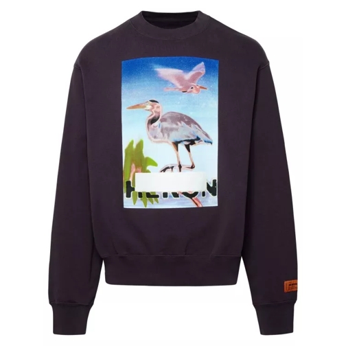 Heron Preston Censored Heron Sweatshirt In Purple Cotton Black 