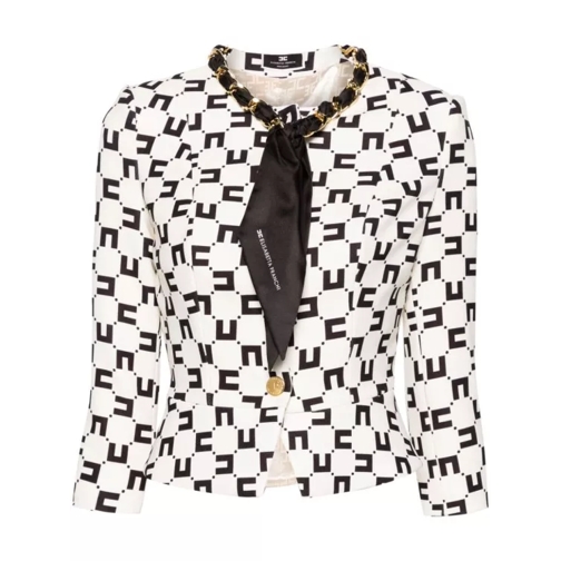 Elisabetta Franchi White All-Over Logo Print Jacket White 