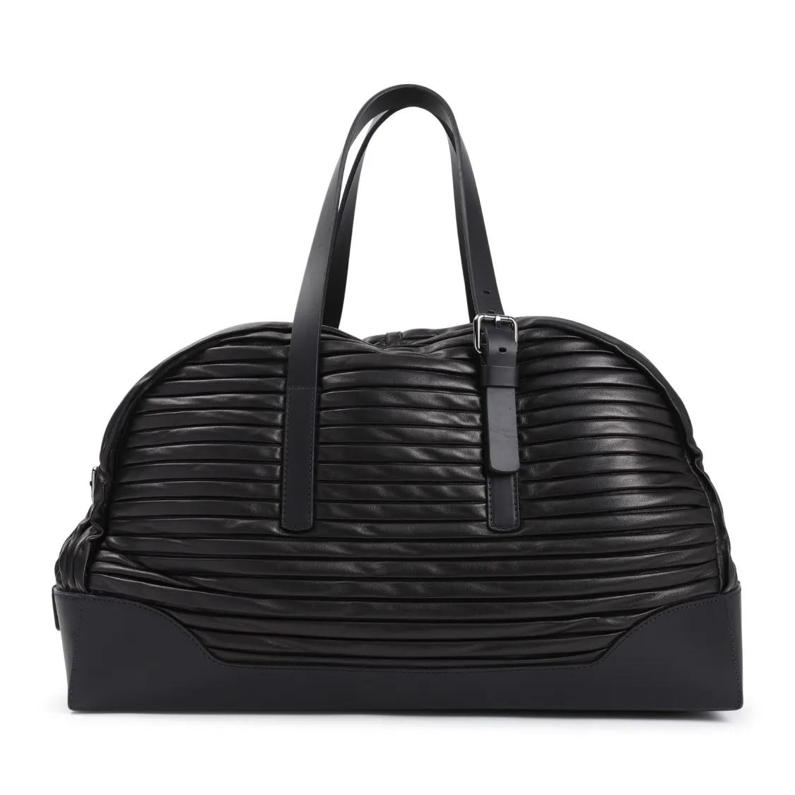 Giorgio Armani Reisegepäck - Duffle Black Lamb Leather Bag - Gr. unisize - in Schwarz - für Damen