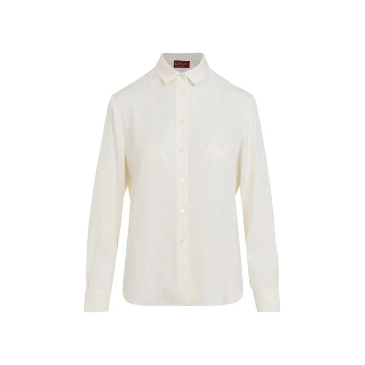 Gucci - Ivory White Silk Top - Größe 42 - weiß